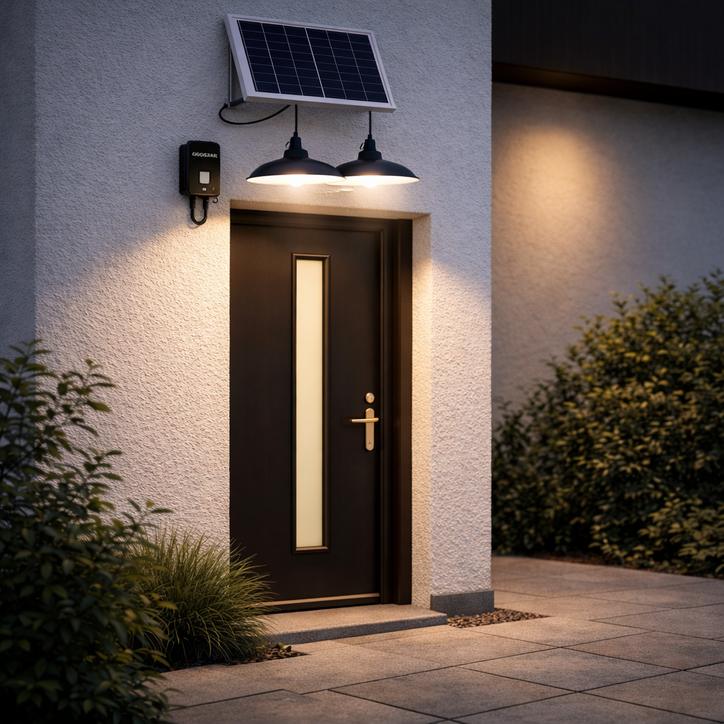 LED Solar Pendant Light – 2 Lampen - 70W
